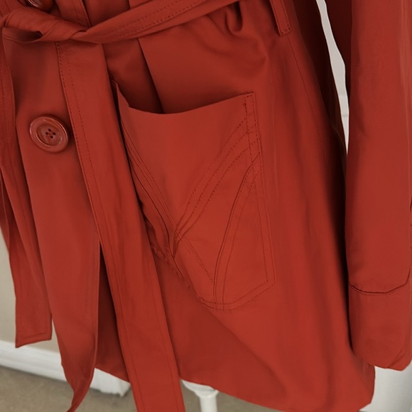 Women’s lined burnt orange trench coat - Picture 2 of 5